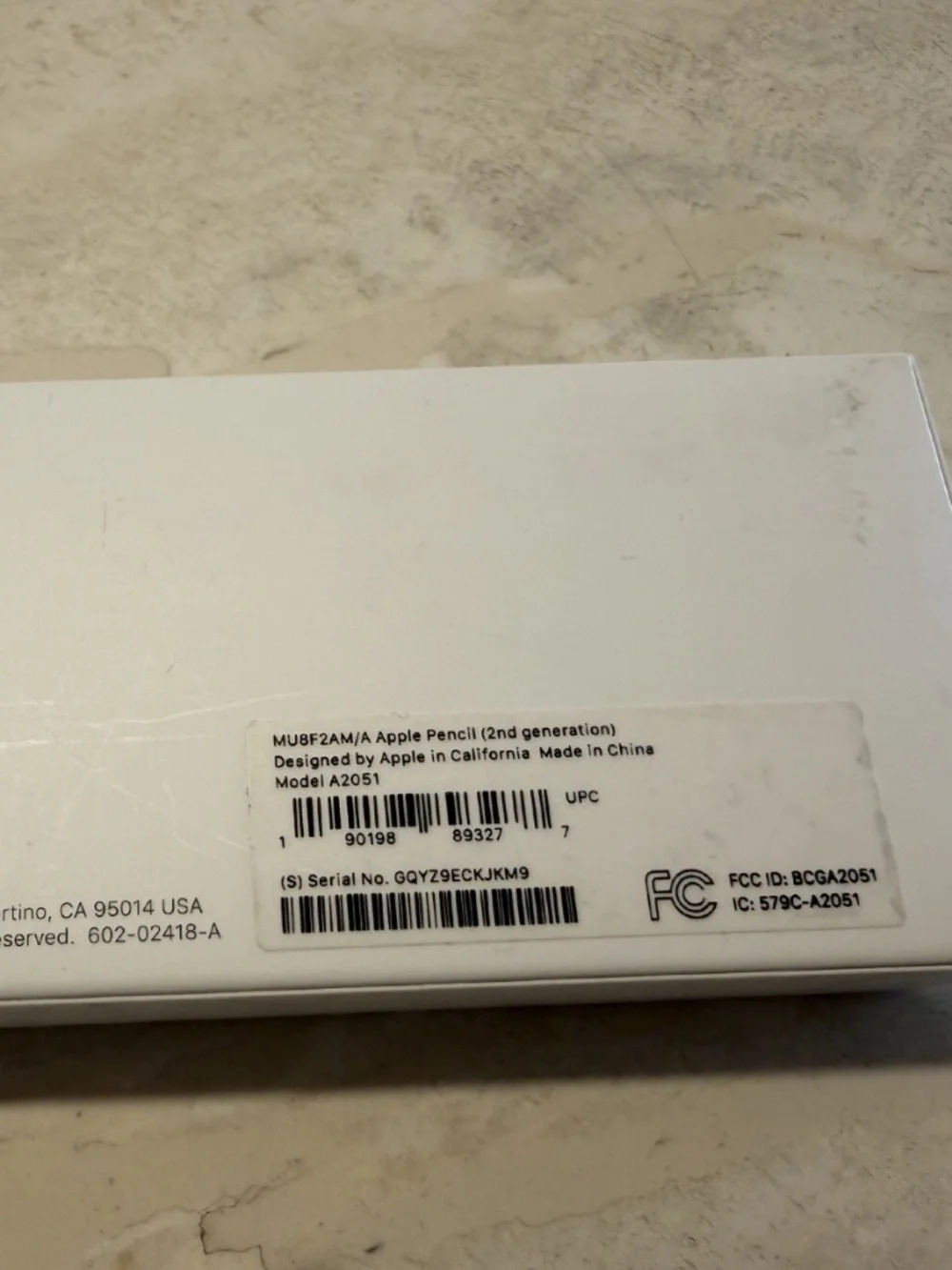 NEW IN BOX Apple Pencil 2nd Generation iPad Pro Stylus MU8F2AM/A